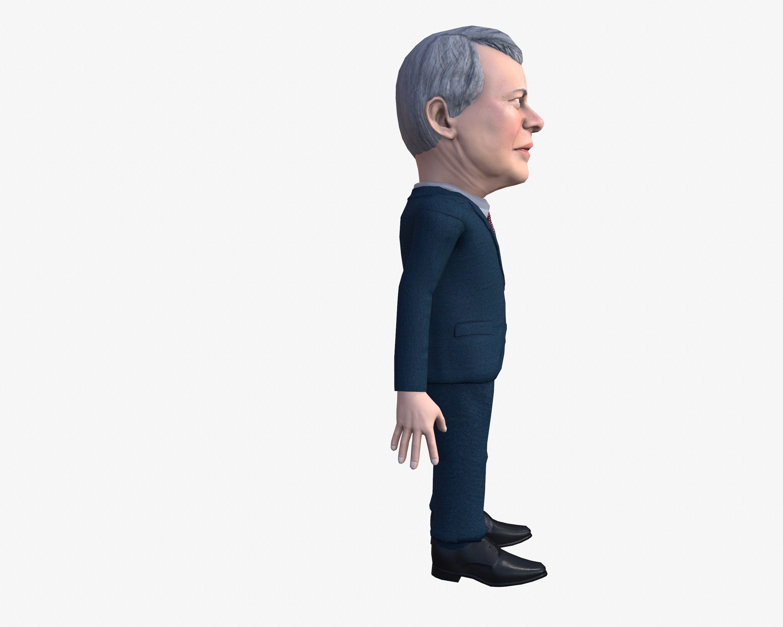 Jimmy Carter 3D caricature Low-poly 3D model_3