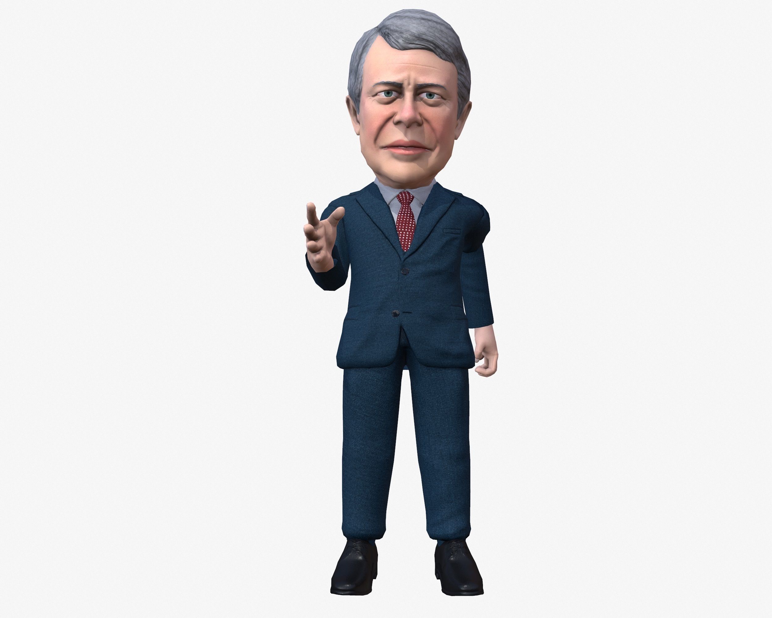 Jimmy Carter 3D caricature Low-poly 3D model_4