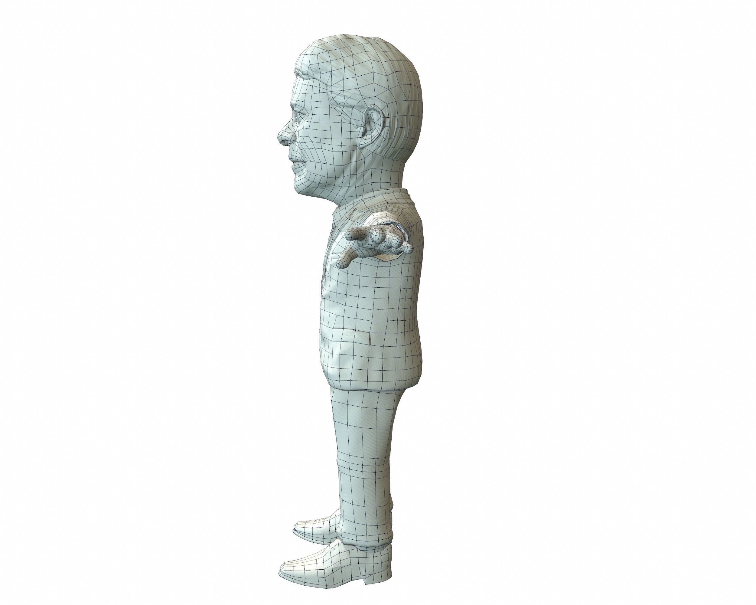 Jimmy Carter 3D caricature Low-poly 3D model_14