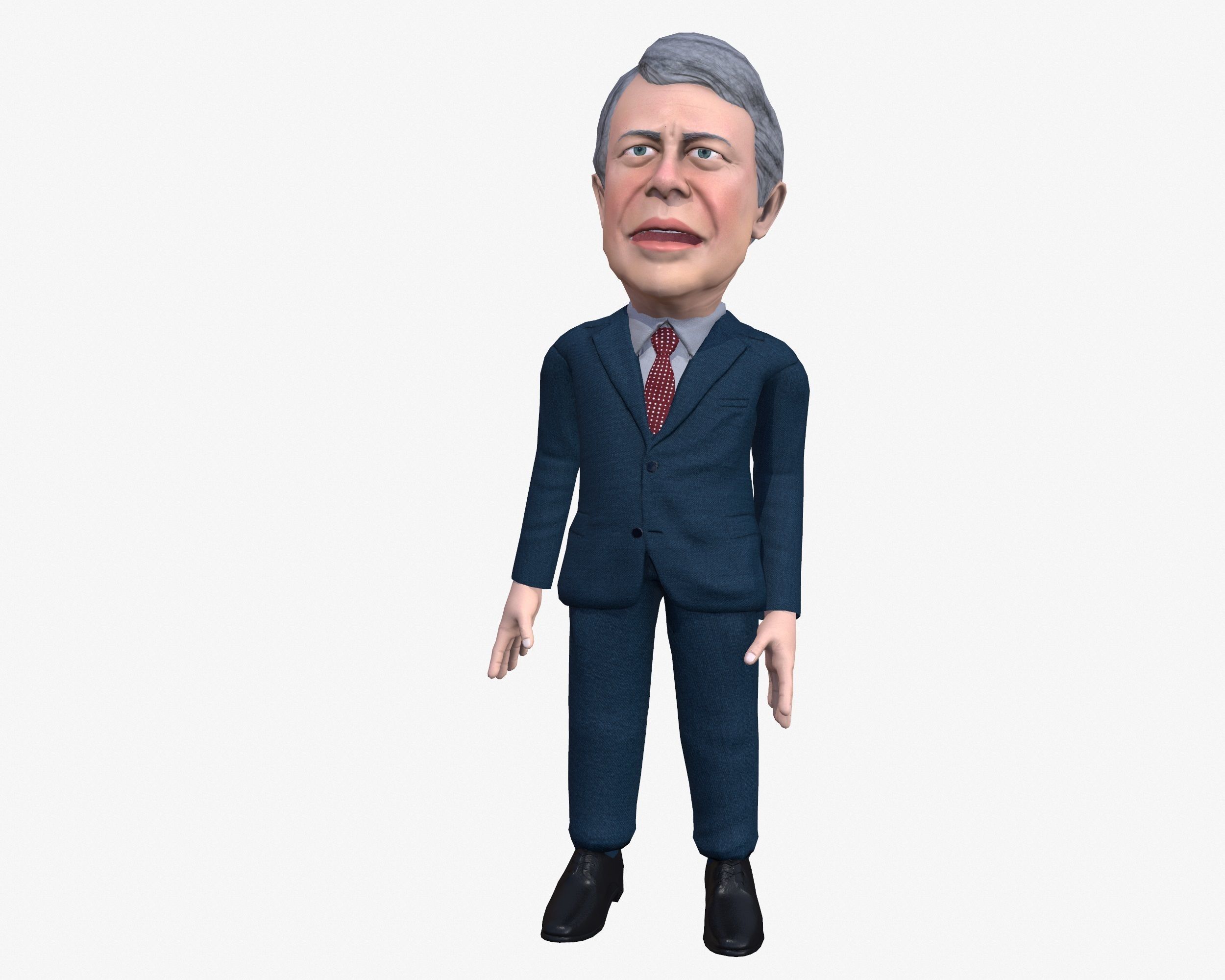 Jimmy Carter 3D caricature Low-poly 3D model_5