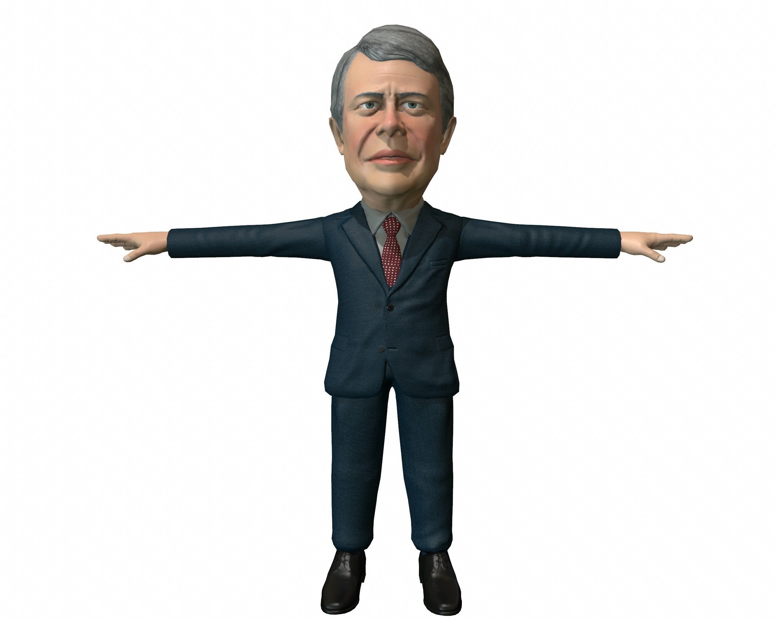 Jimmy Carter 3D caricature Low-poly 3D model_11