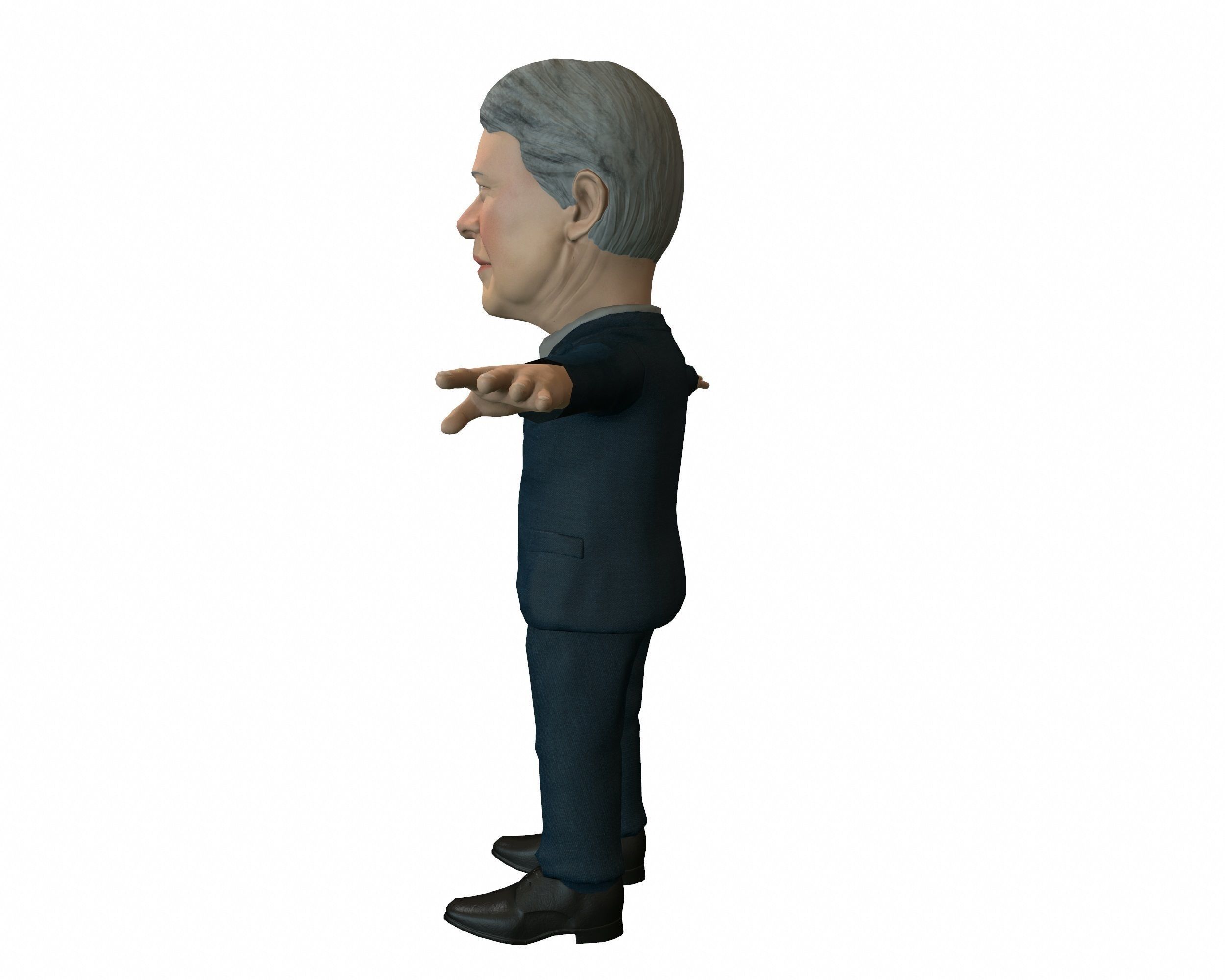 Jimmy Carter 3D caricature Low-poly 3D model_12