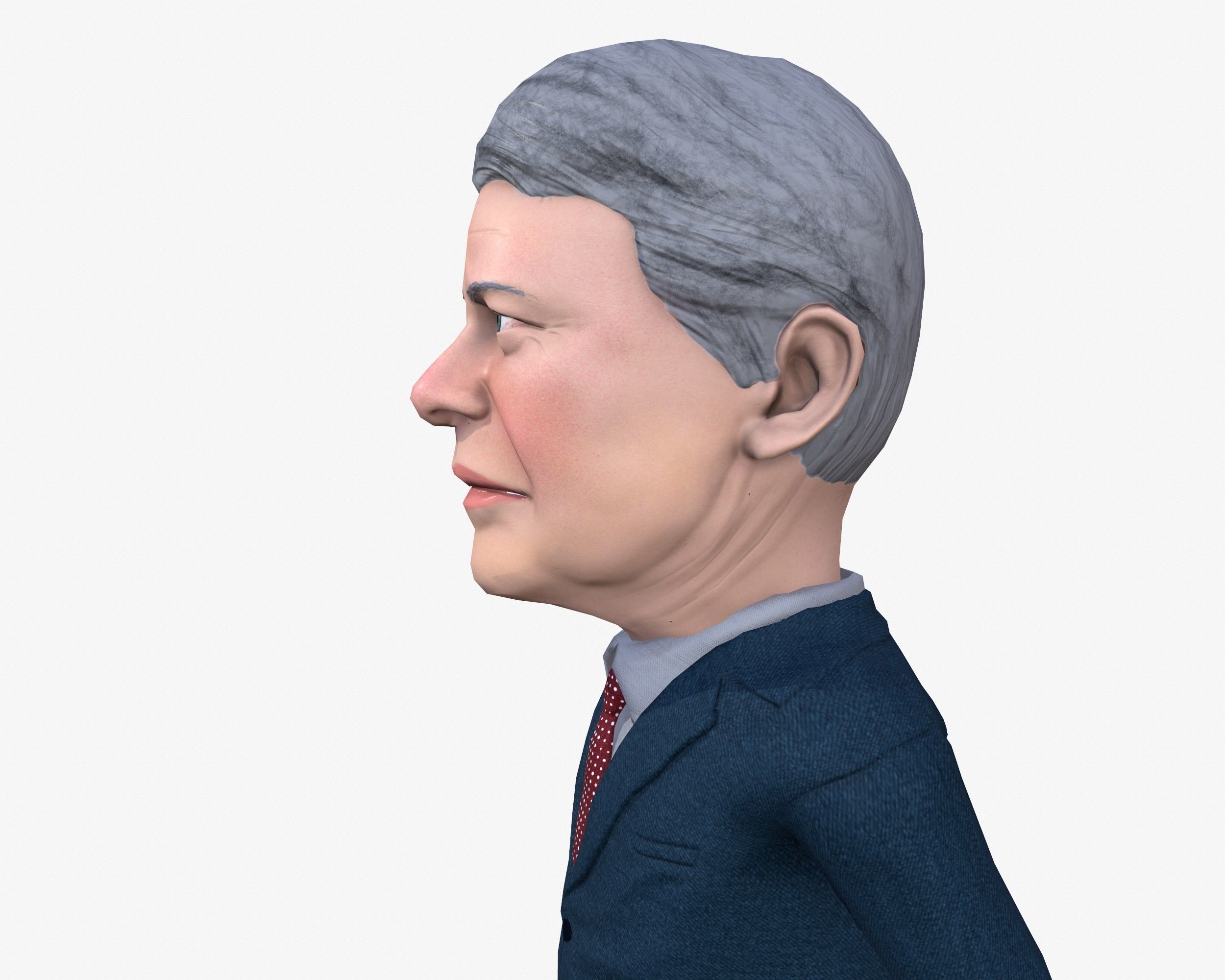 Jimmy Carter 3D caricature Low-poly 3D model_9