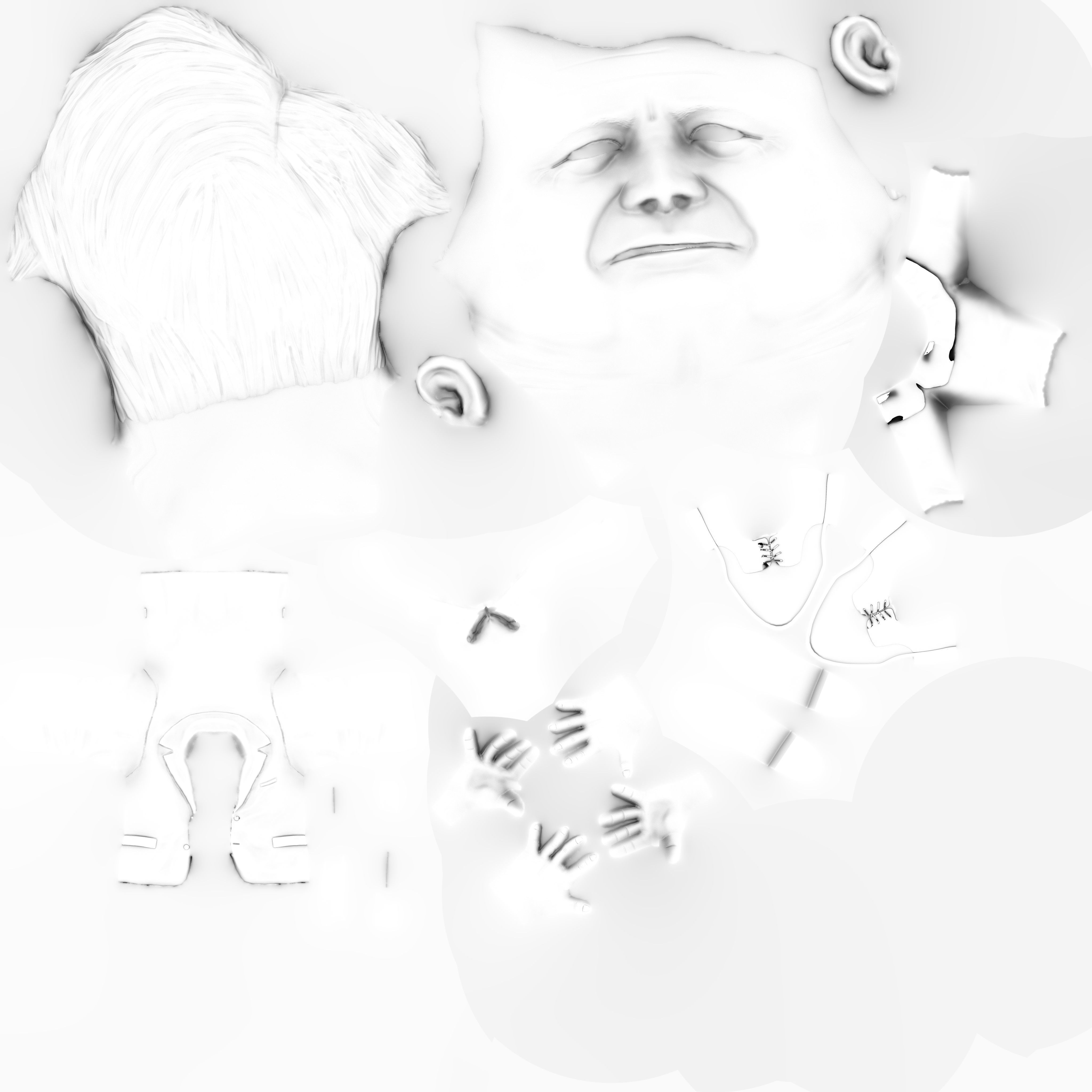 Jimmy Carter 3D caricature Low-poly 3D model_19