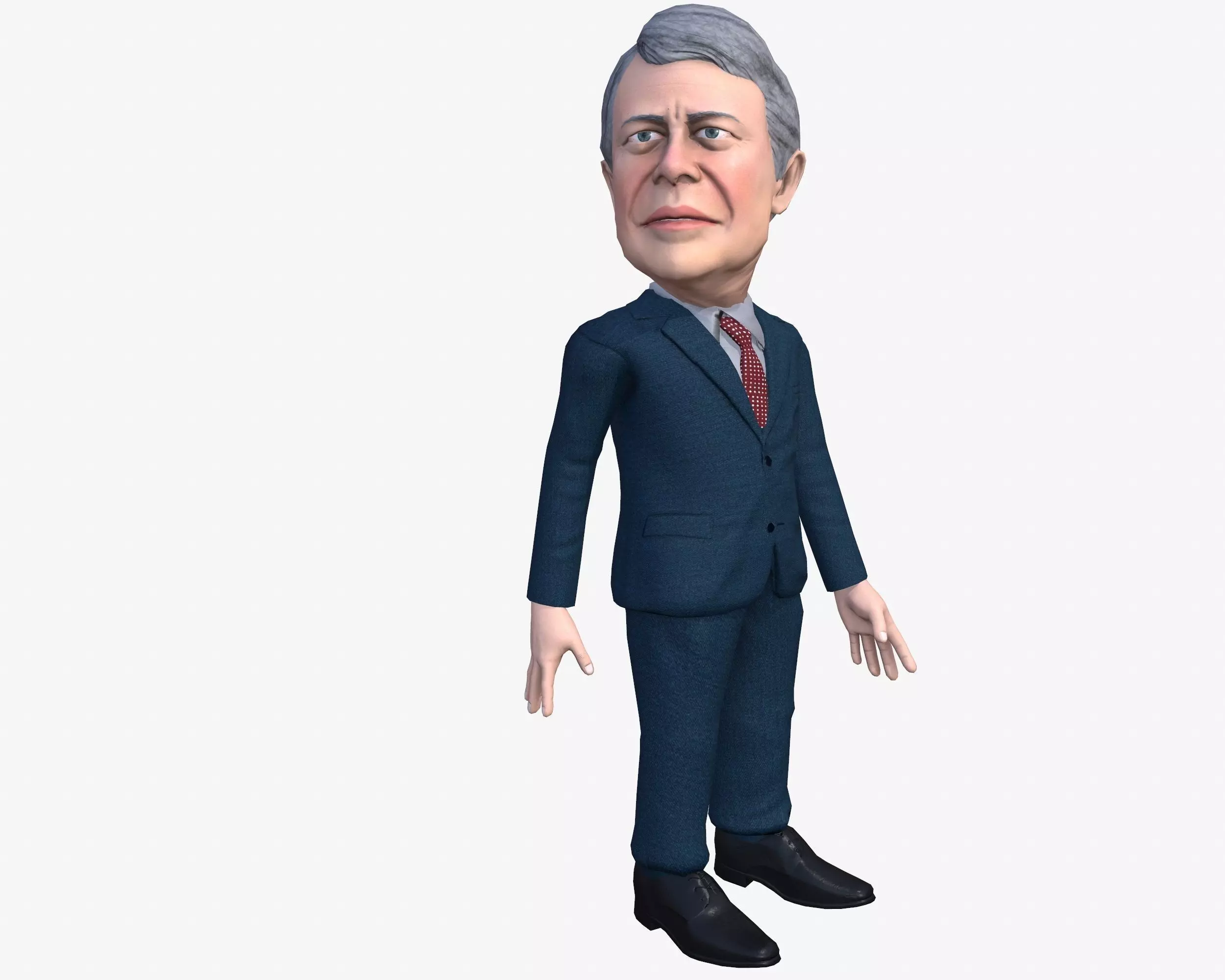 Jimmy Carter 3D caricature Low-poly 3D model_0