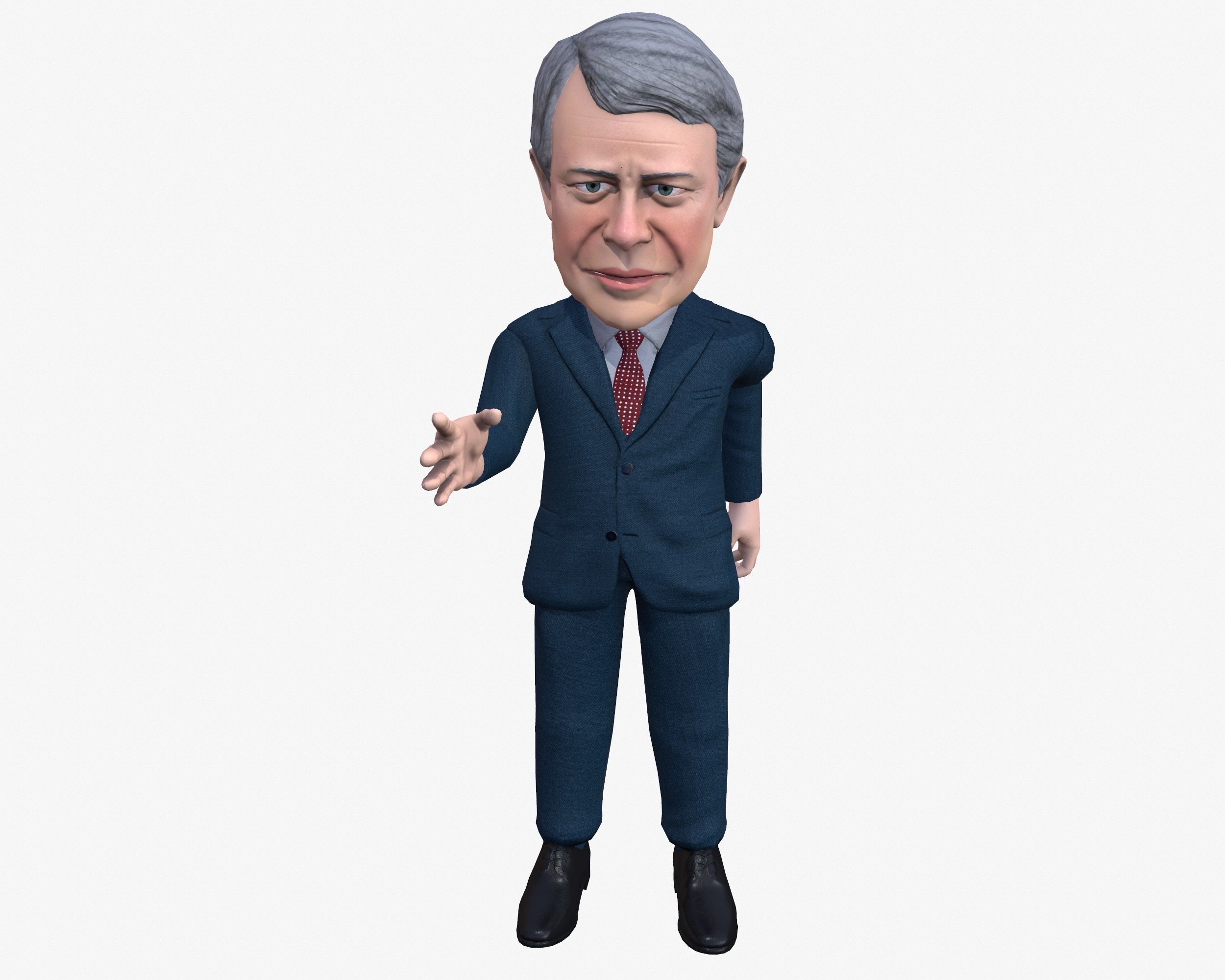 Jimmy Carter 3D caricature Low-poly 3D model_6
