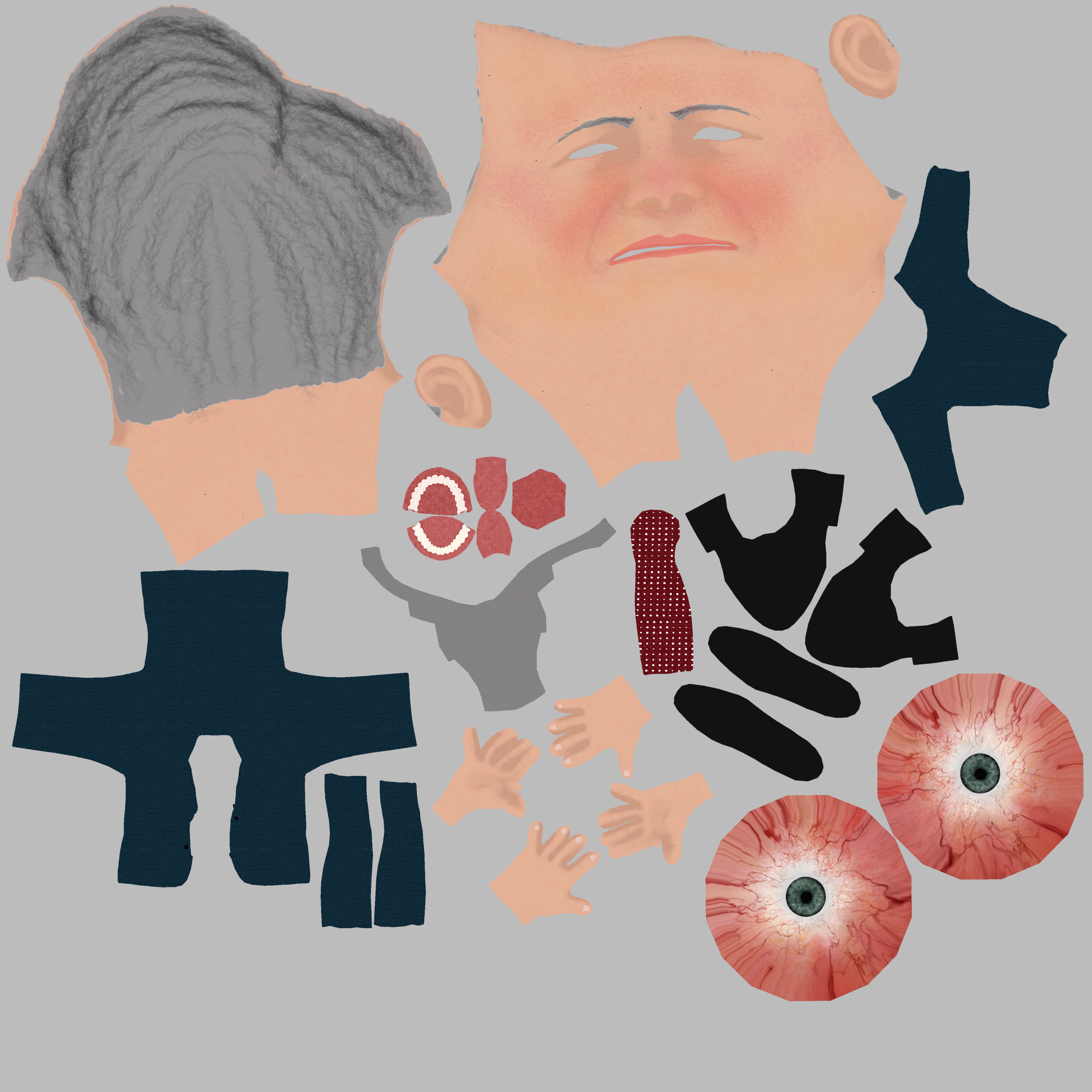 Jimmy Carter 3D caricature Low-poly 3D model_20