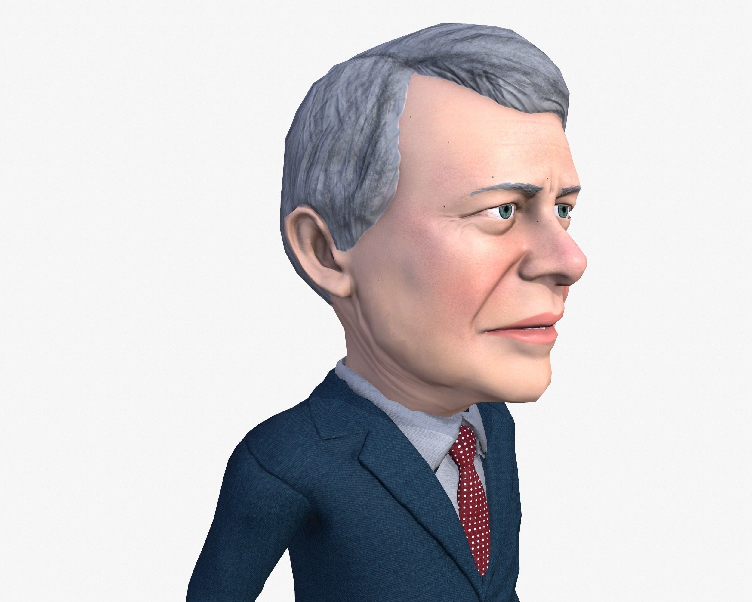 Jimmy Carter 3D caricature Low-poly 3D model_8