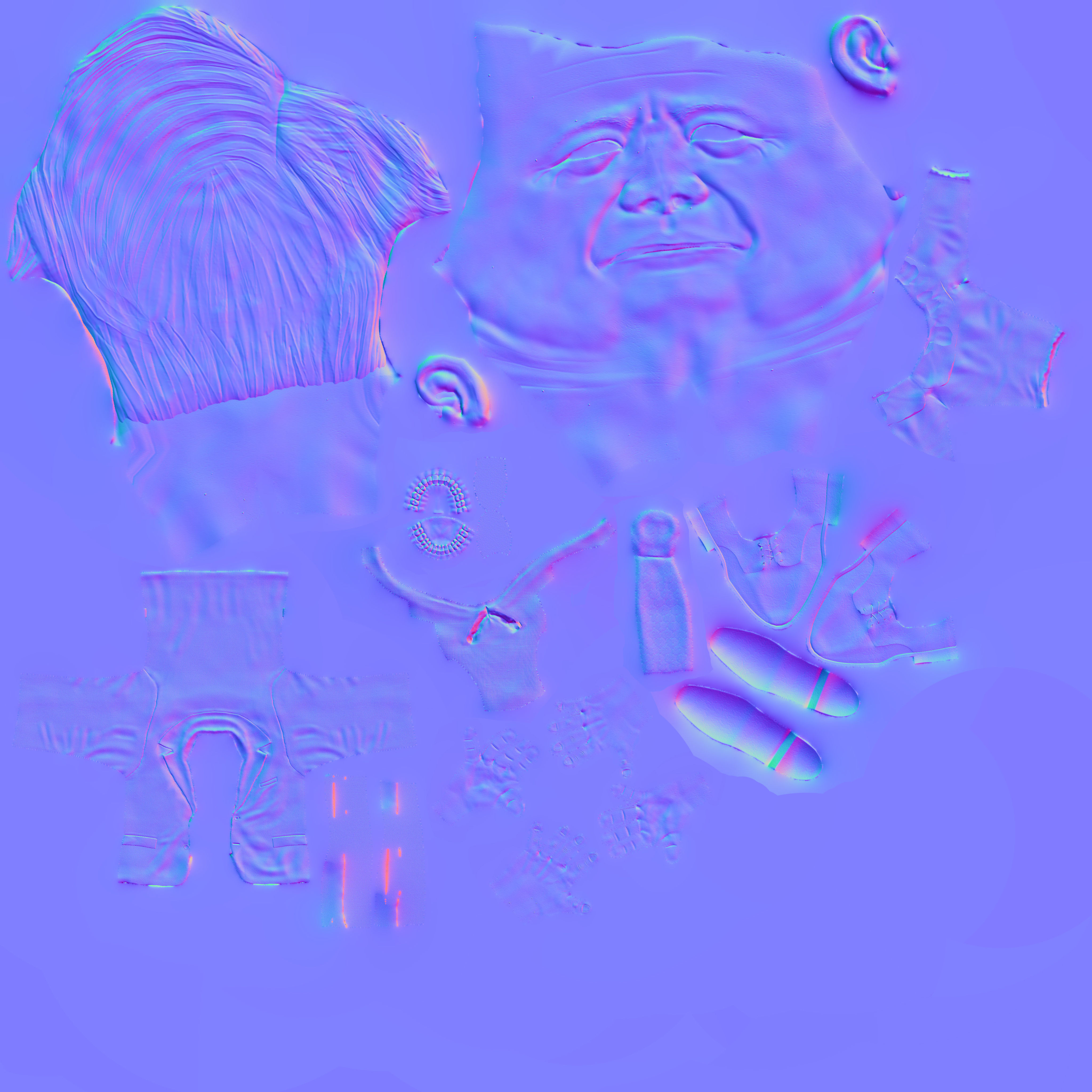 Jimmy Carter 3D caricature Low-poly 3D model_17