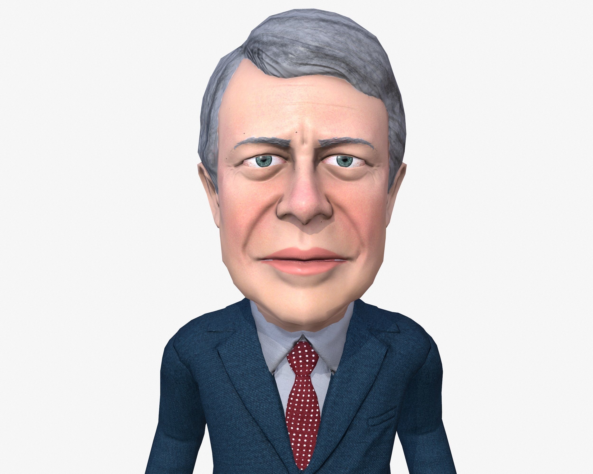 Jimmy Carter 3D caricature Low-poly 3D model_7