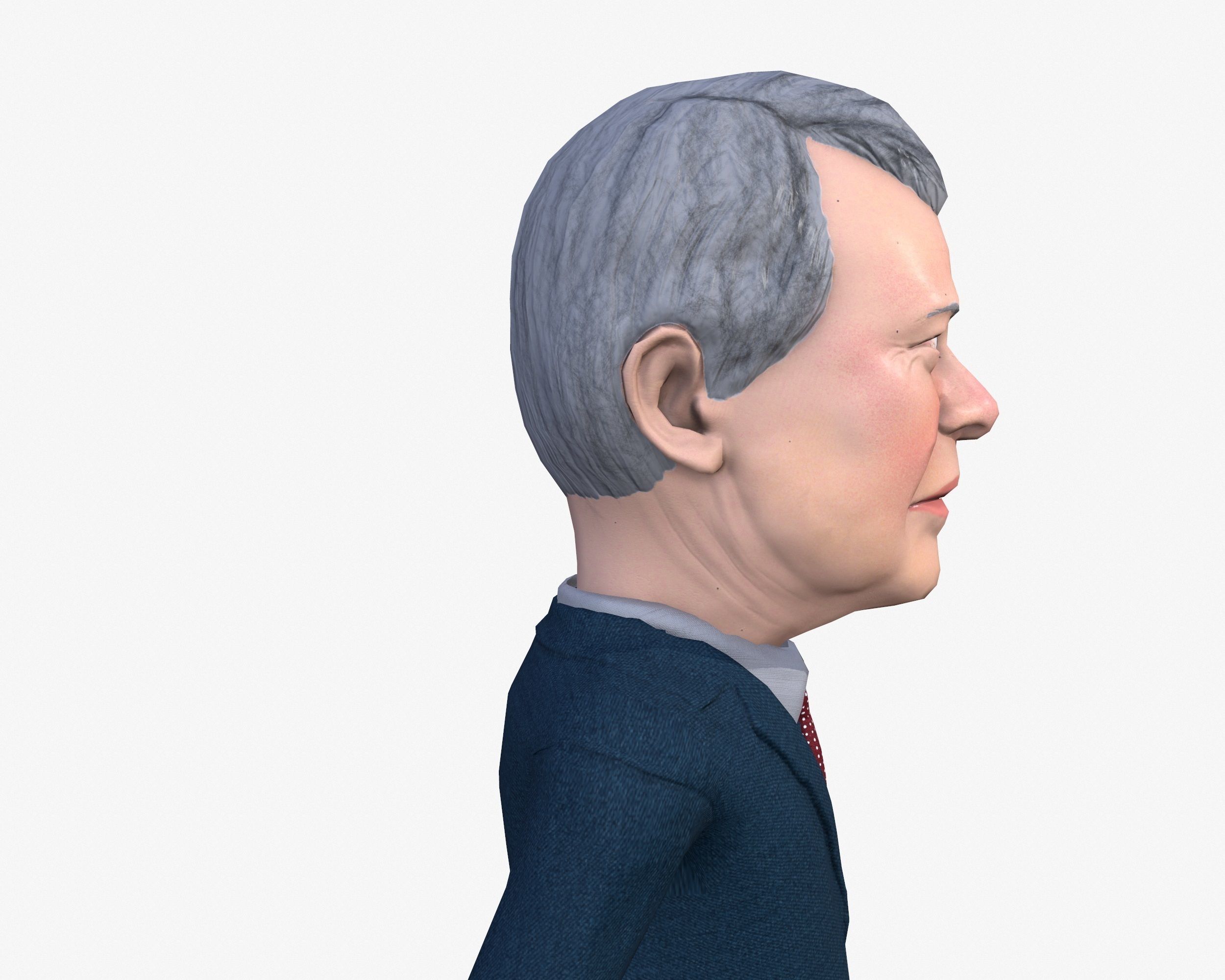 Jimmy Carter 3D caricature Low-poly 3D model_10