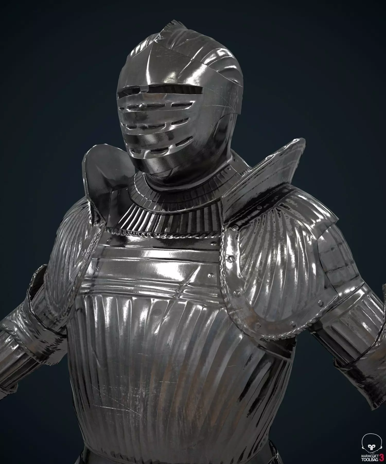 Maximilian armor Low-poly 3D model_0
