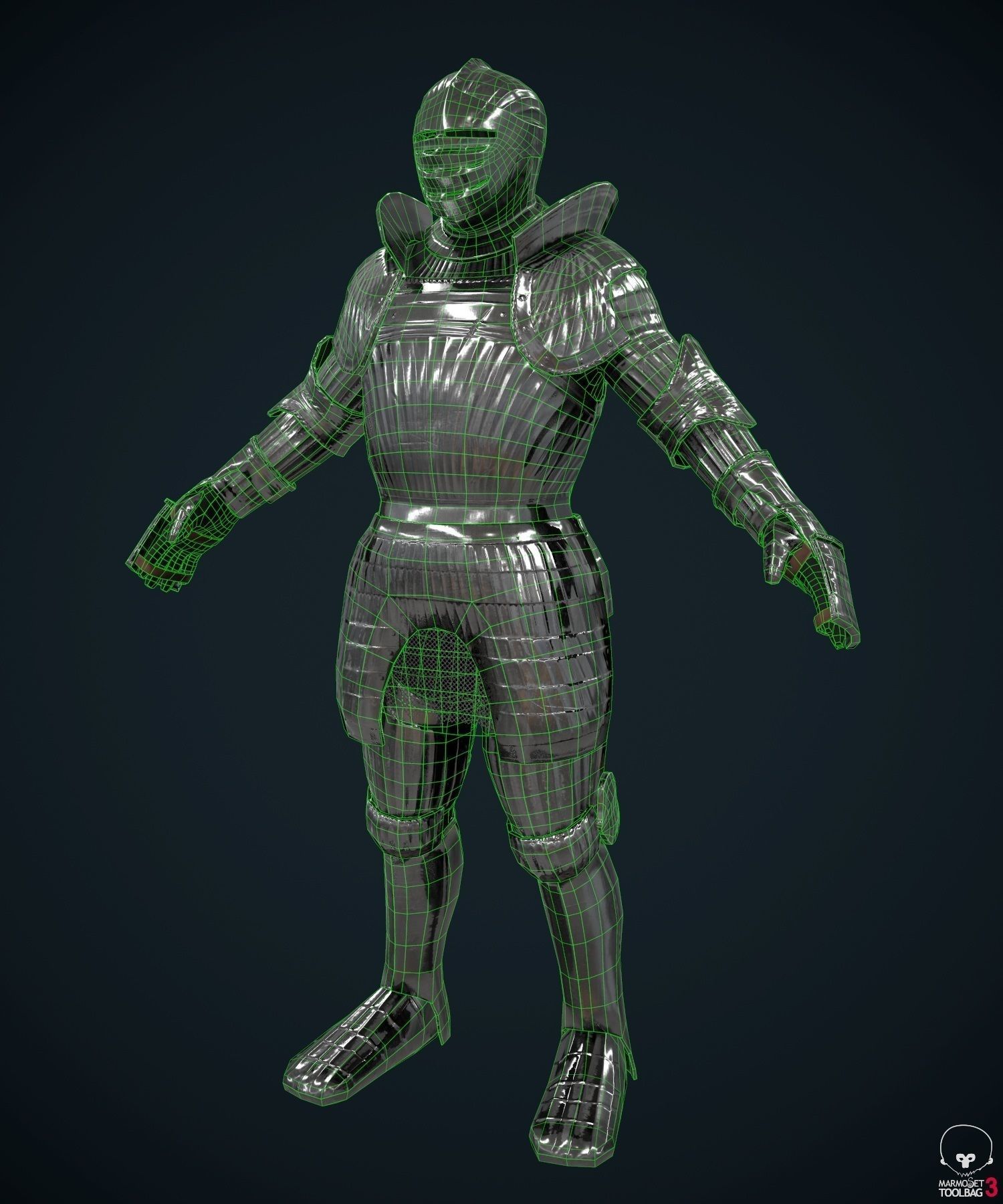 Maximilian armor Low-poly 3D model_3
