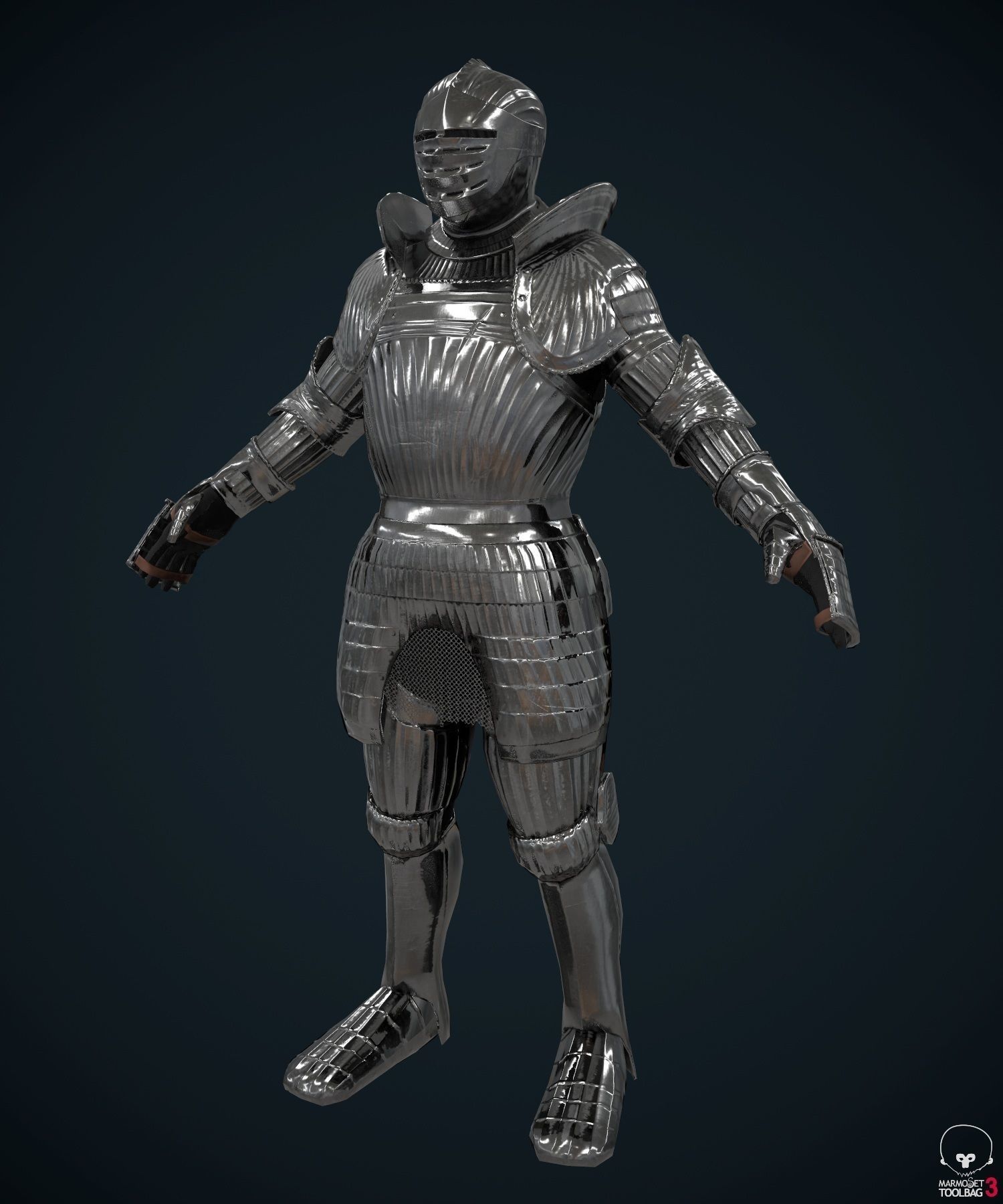Maximilian armor Low-poly 3D model_2