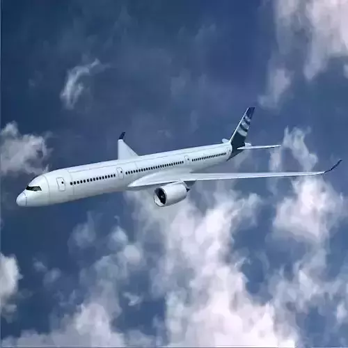 Airbus A350-900 commercial aircraft Low-poly 3D model