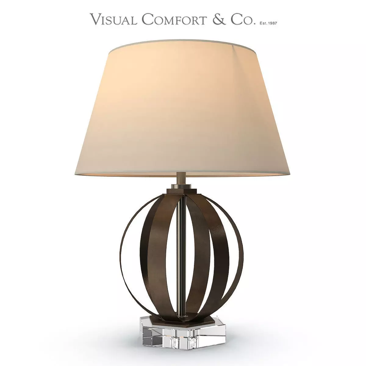 Visual Comfort Metal Banded table lamp 3D model