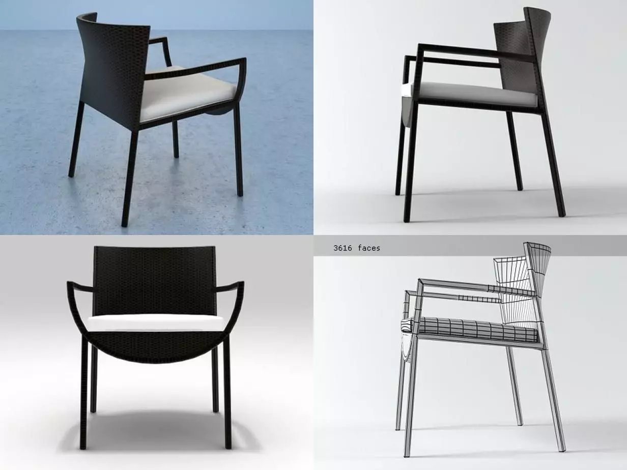 Delta four different chairs 3D model_0