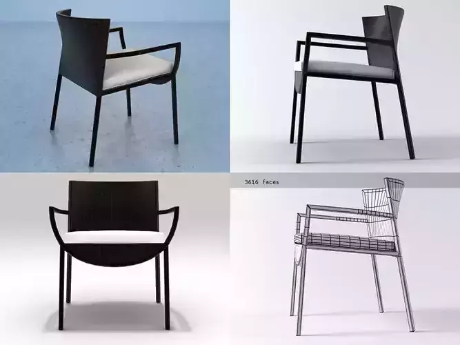 Delta four different chairs 3D model