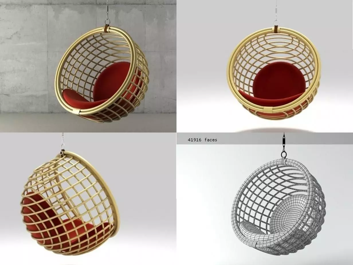 Kata hanging chair 3D model_0