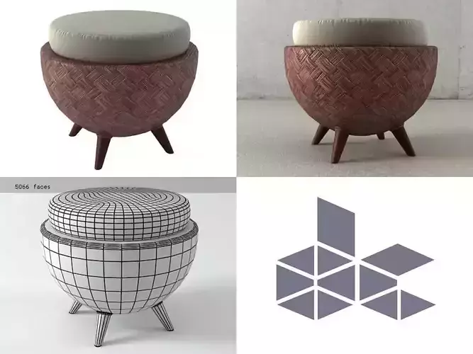 La Luna Ottoman 3D model