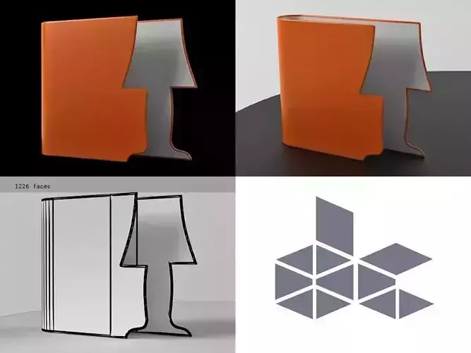 Malena book that looks like lamp 3D model