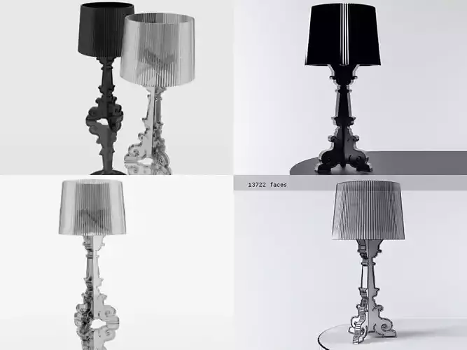 Bourgie table lamp with shade
