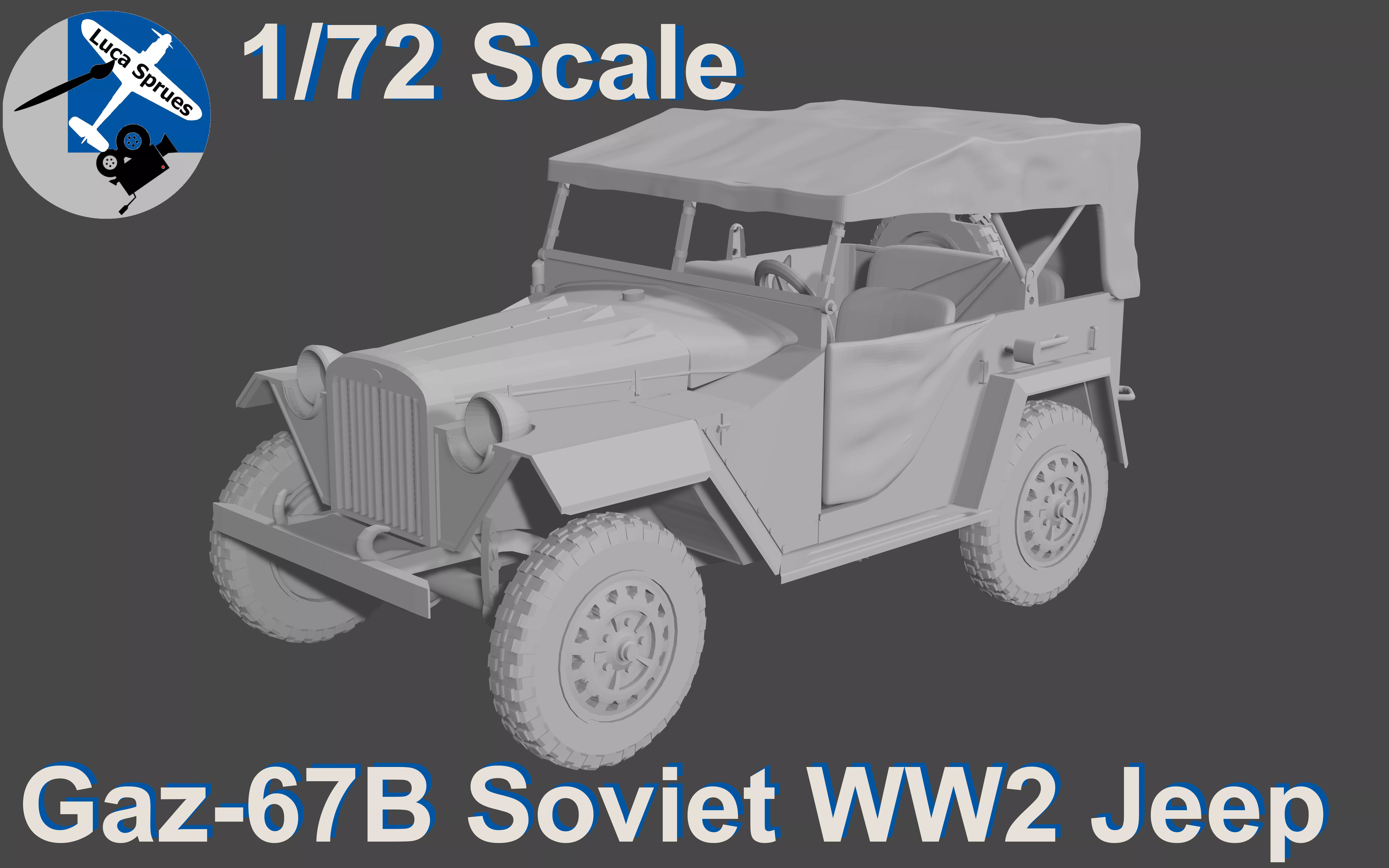 1-72 Scale Gaz-67 Soviet WW2 Jeep - Luca Sprues 3D print model