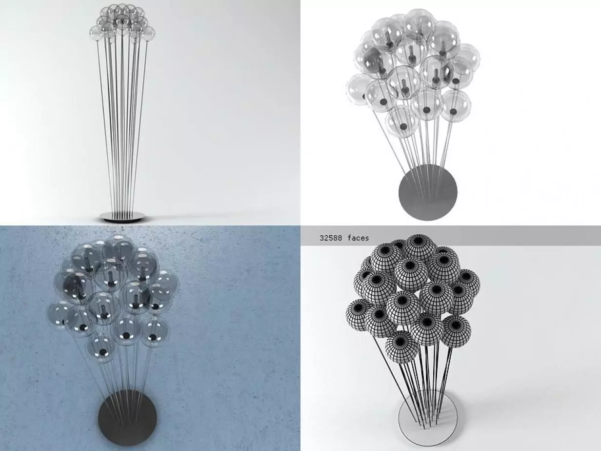 Sphere Floor Lamp 3D model_0