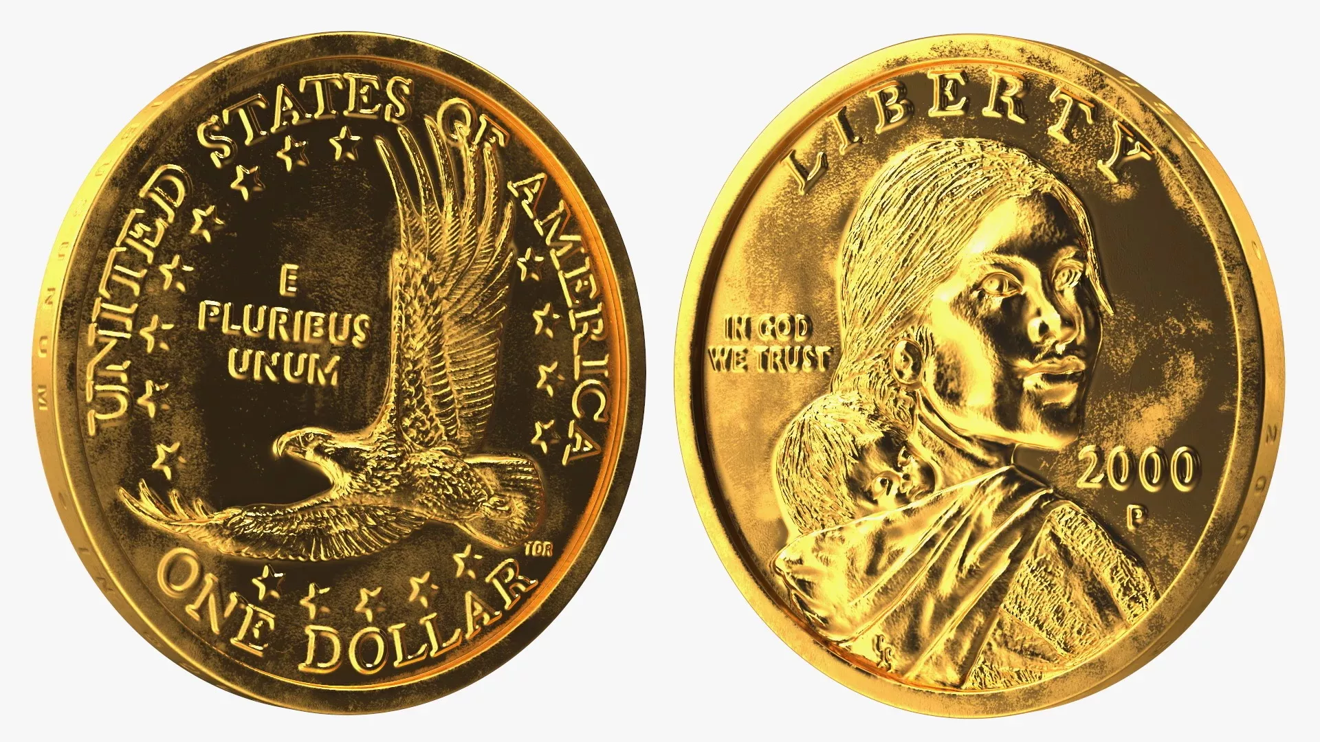 US Sacagawea Dollar 3D model