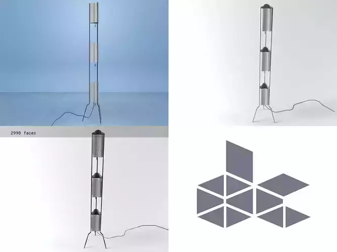 Totem floor lamp with logo 3D model