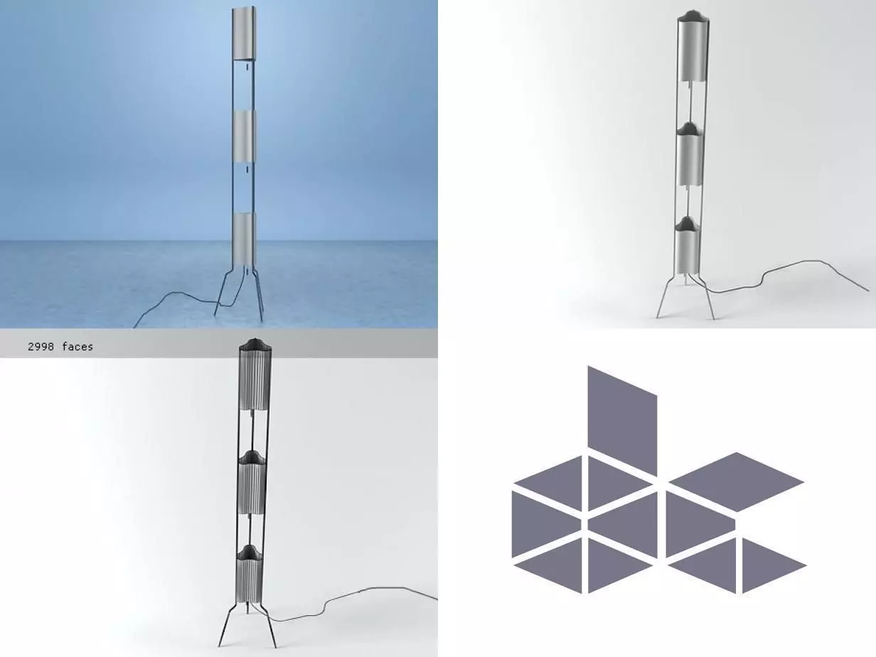 Totem floor lamp with logo 3D model_0