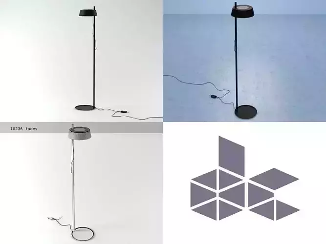 Ella floor lamp with logo 3D model