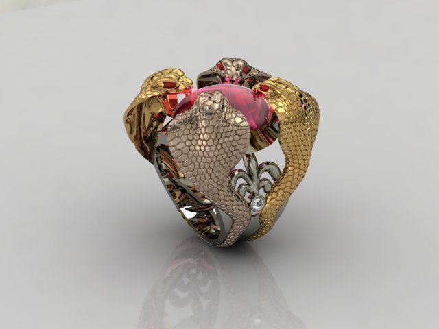 Cobra Snake Ring 3D print model_2