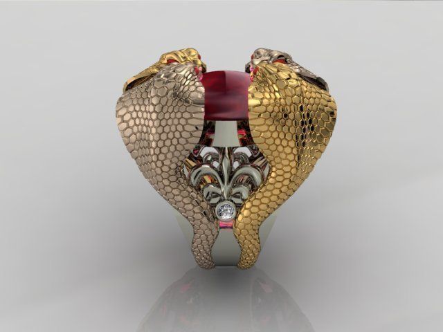 Cobra Snake Ring 3D print model_3