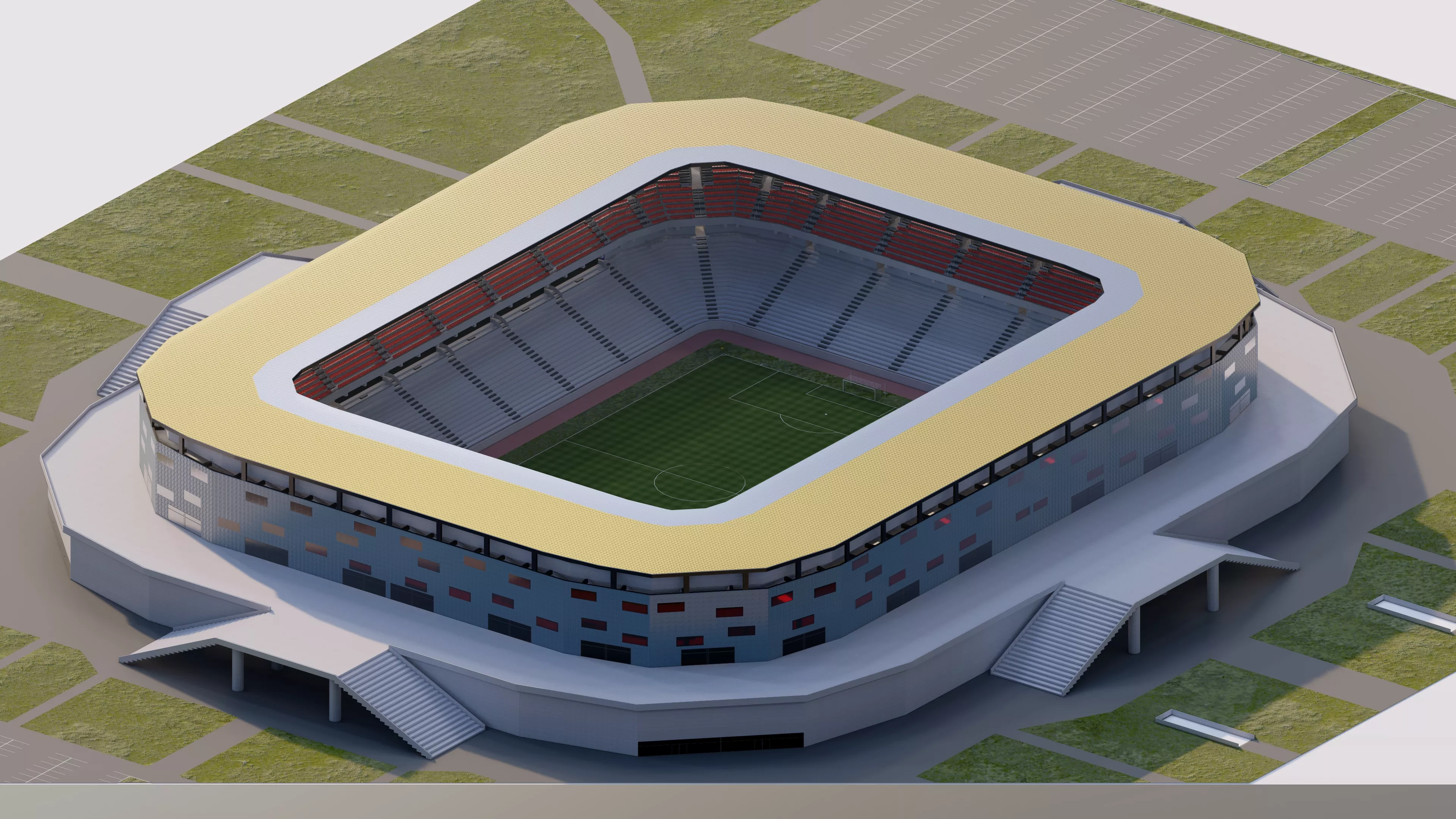 Football Stadium-American football 3D model