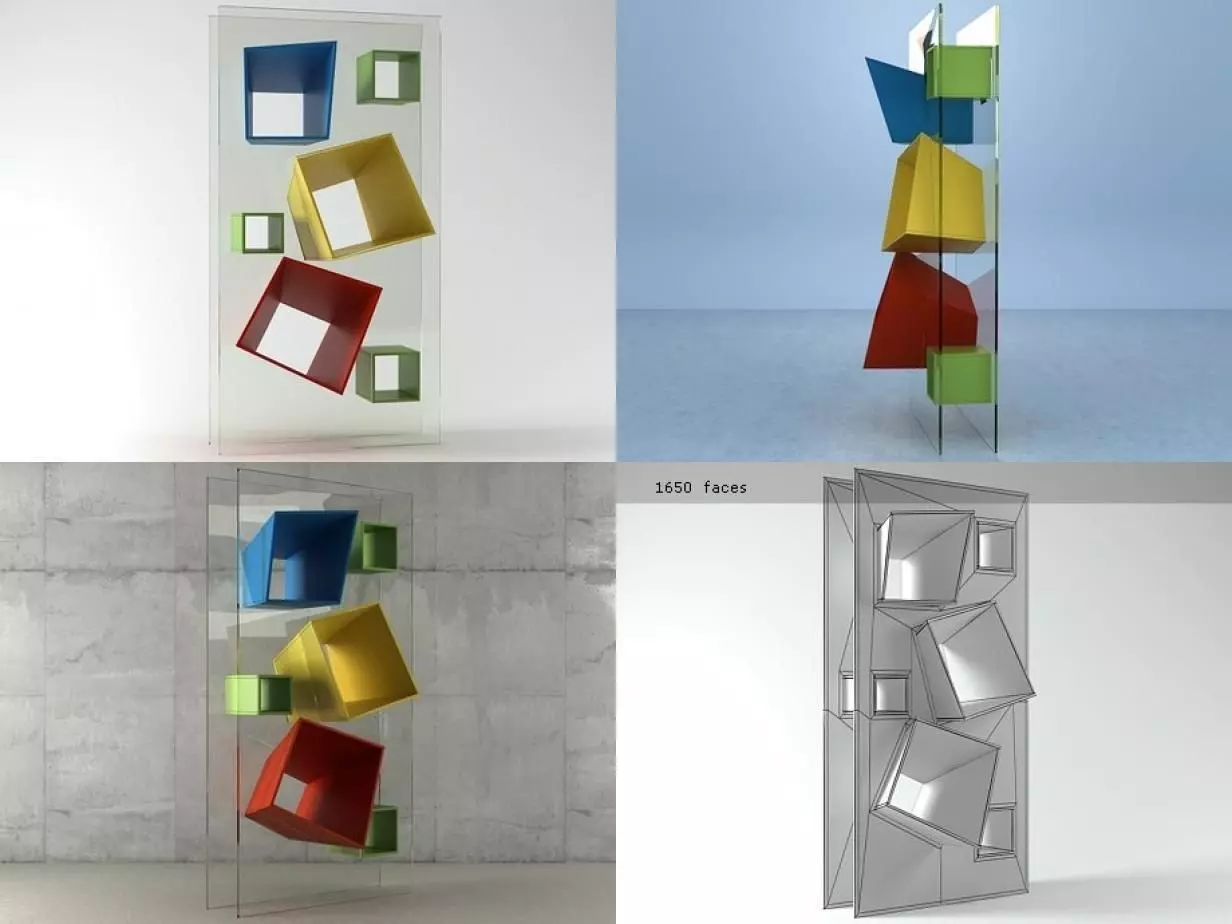 Arlecchina bookcase cubes 3D model_0