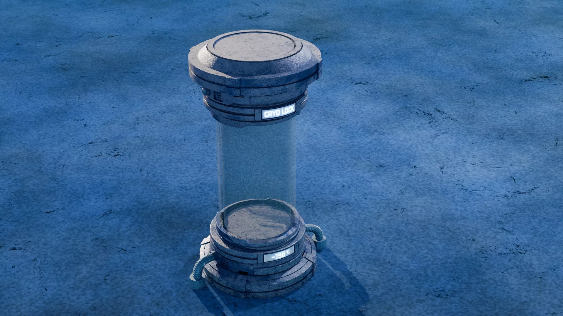 Cryogenic Tube Futuristic Cryogen Capsule Low-poly 3D model