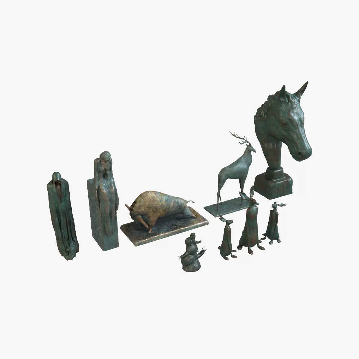 Sculpture Collection Low-poly 3D model