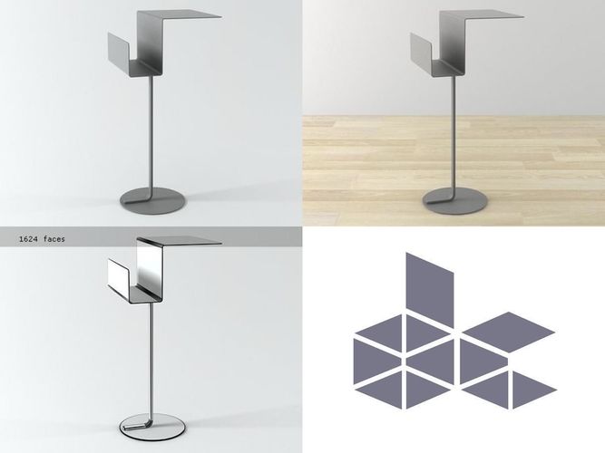 Mono B floor lamp with abstract design 3D model