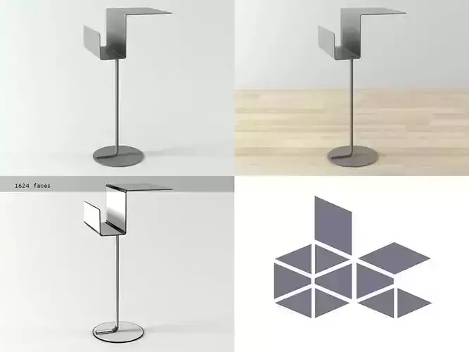 Mono B floor lamp with abstract design 3D model