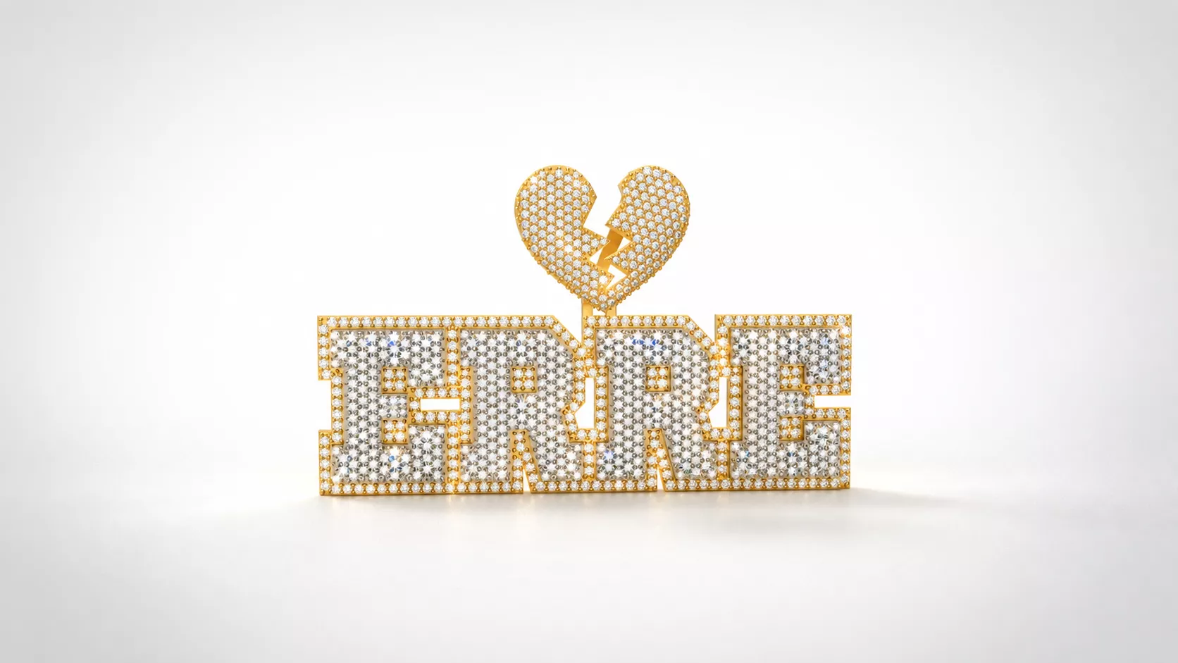 Model 1394 Erre Name Custom Design Logo Diamond Pendant 3D print model