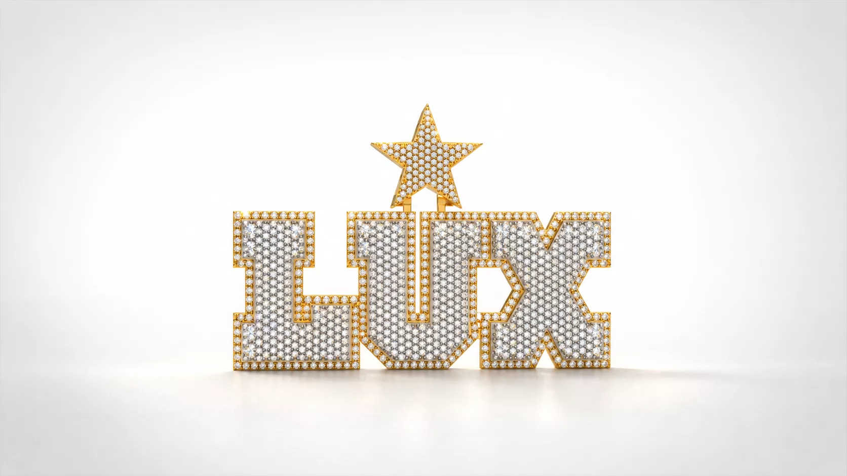Model 1393 Lux Name Custom Design Logo Diamond Pendant 3D print model