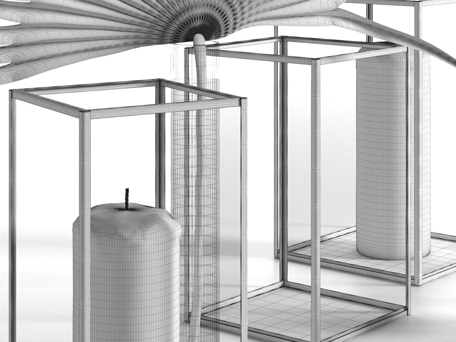 Palm Leaf with Candles 3D model_2