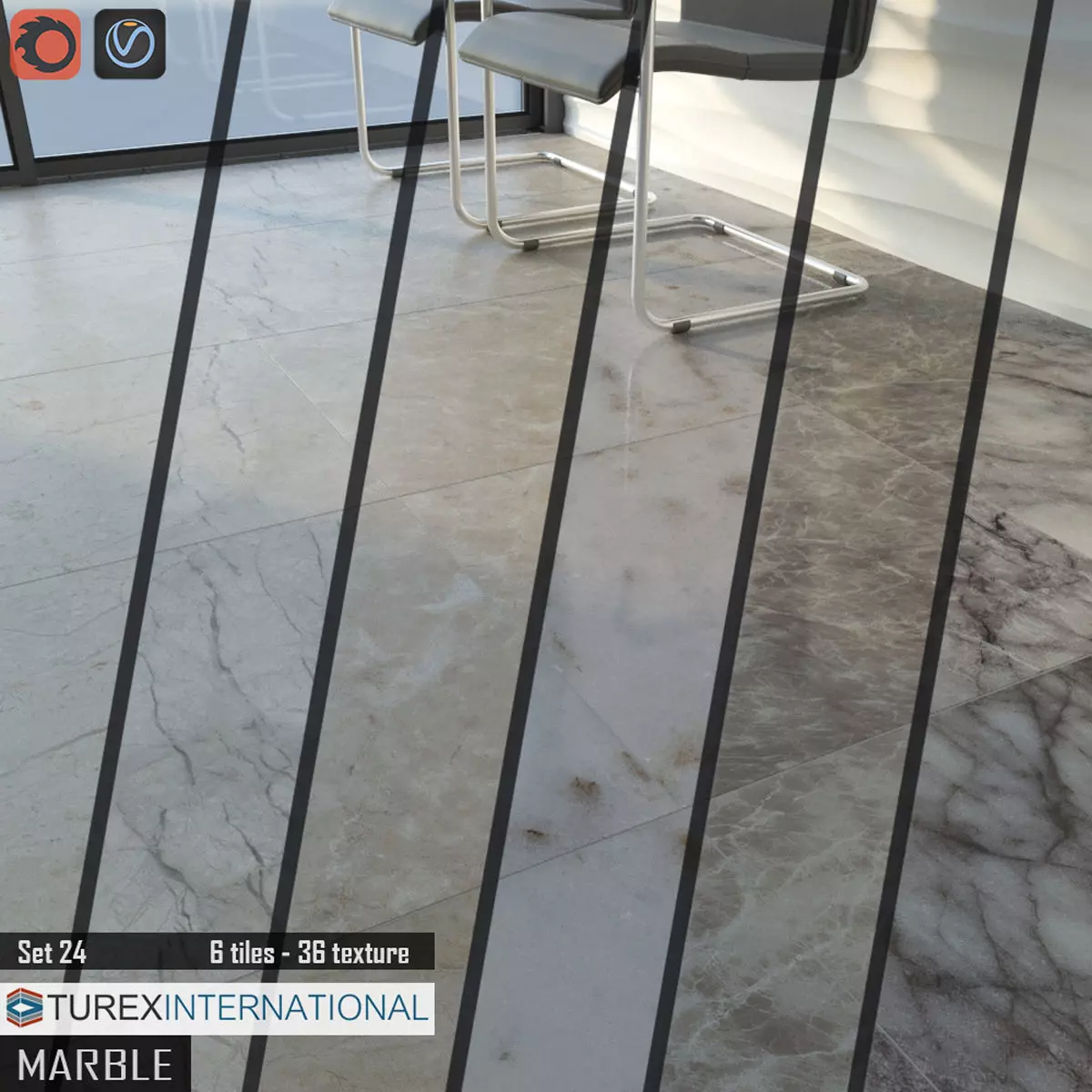 TUREX INTERNATIONAL Marble Tiles Set 3D model_0