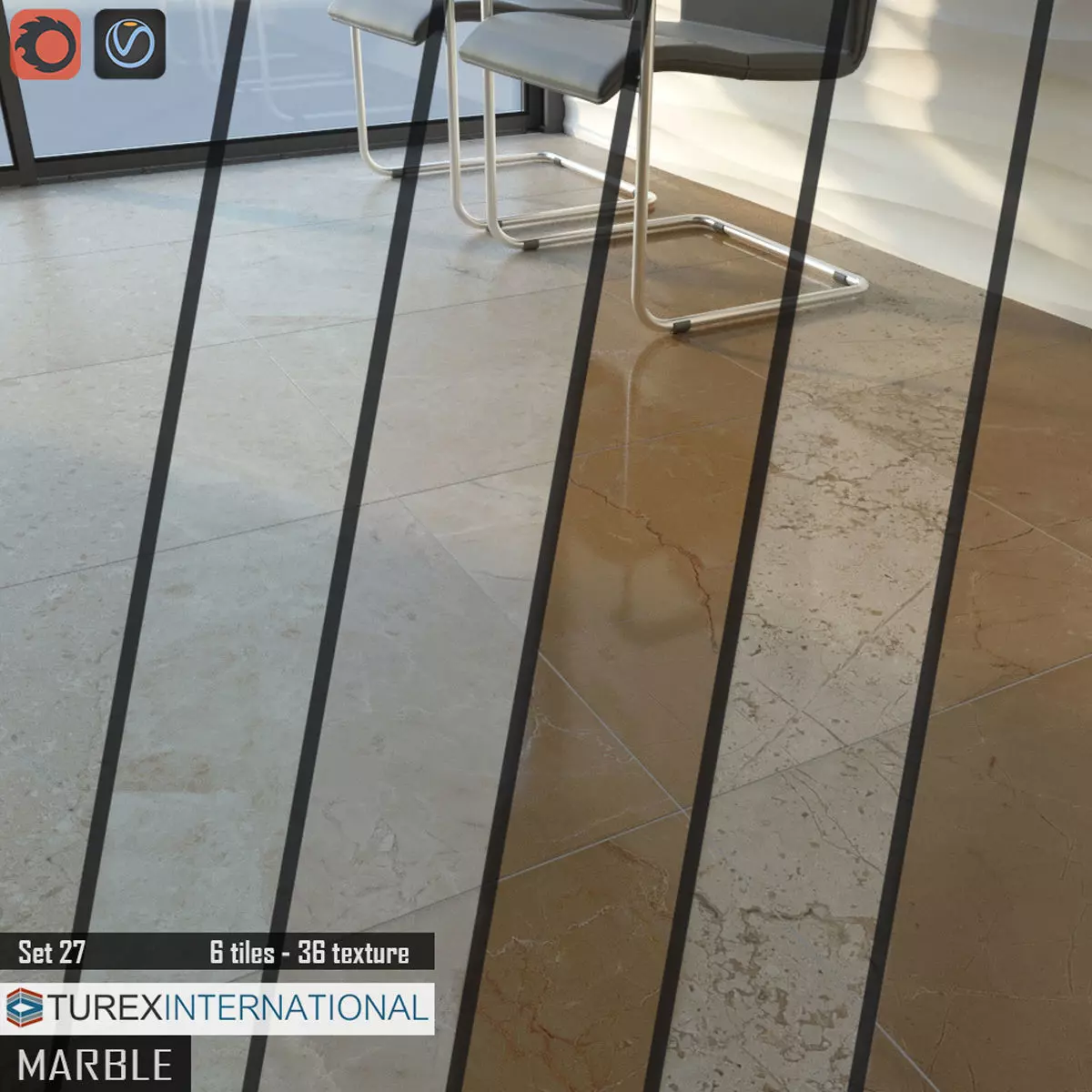 TUREX INTERNATIONAL Marble Tiles Set 3D model_0