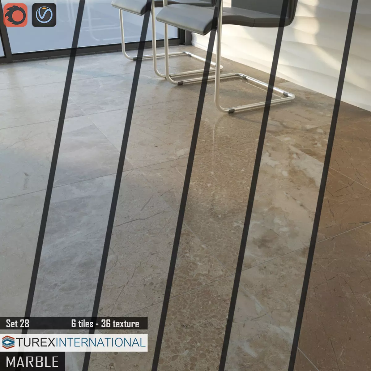 TUREX INTERNATIONAL Marble Tiles Set 3D model_0