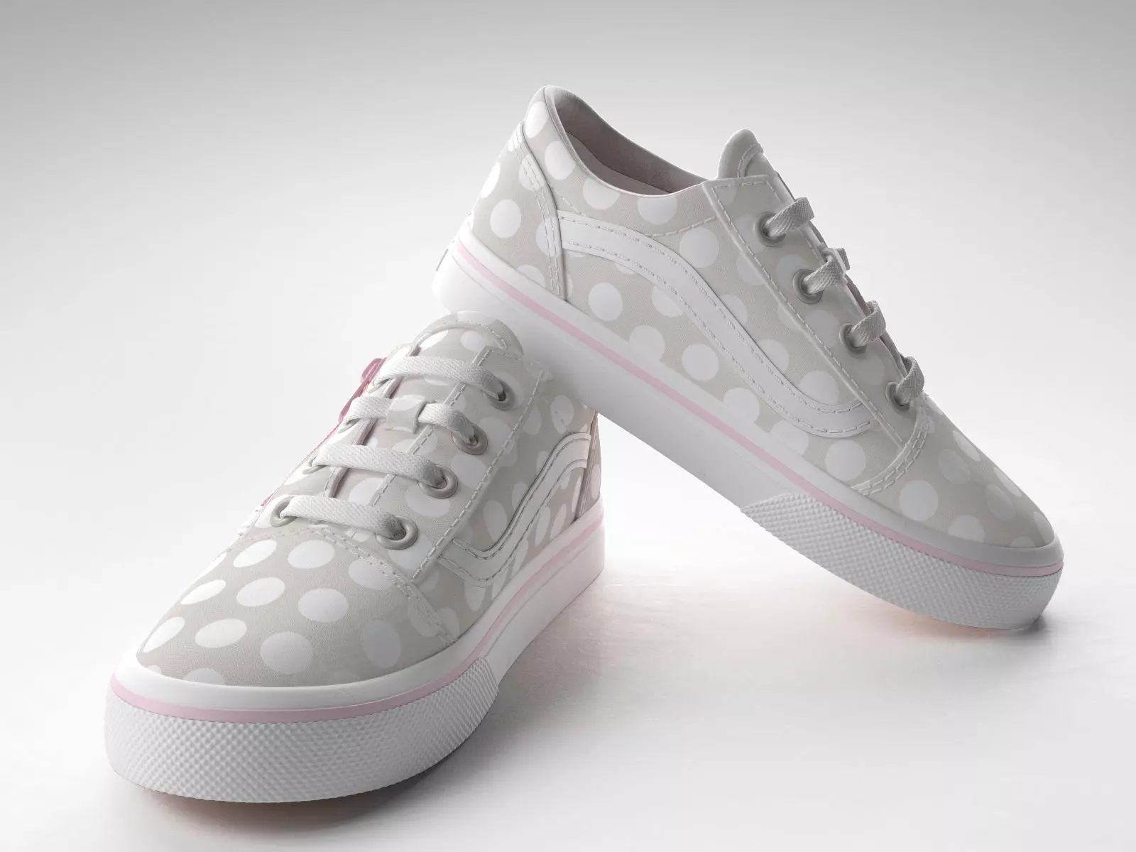 Toddler Polka Dot Skool Zip Shoes 3D model_0