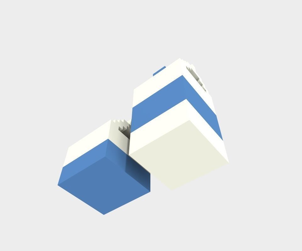 Voxel Milk Box Low-poly 3D model_1