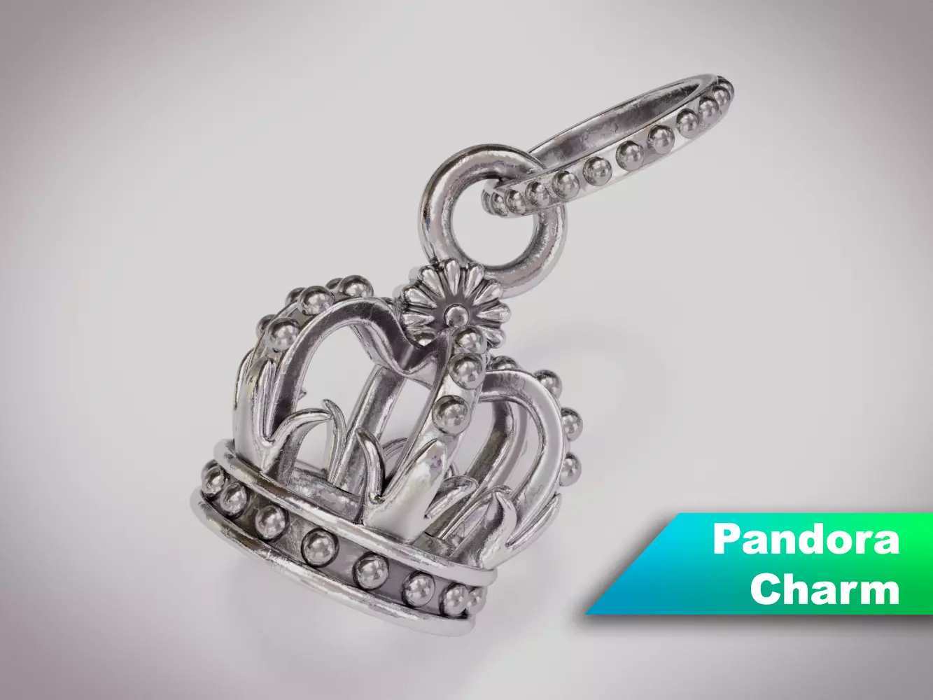 Crown Pandora Charm 3D model_0