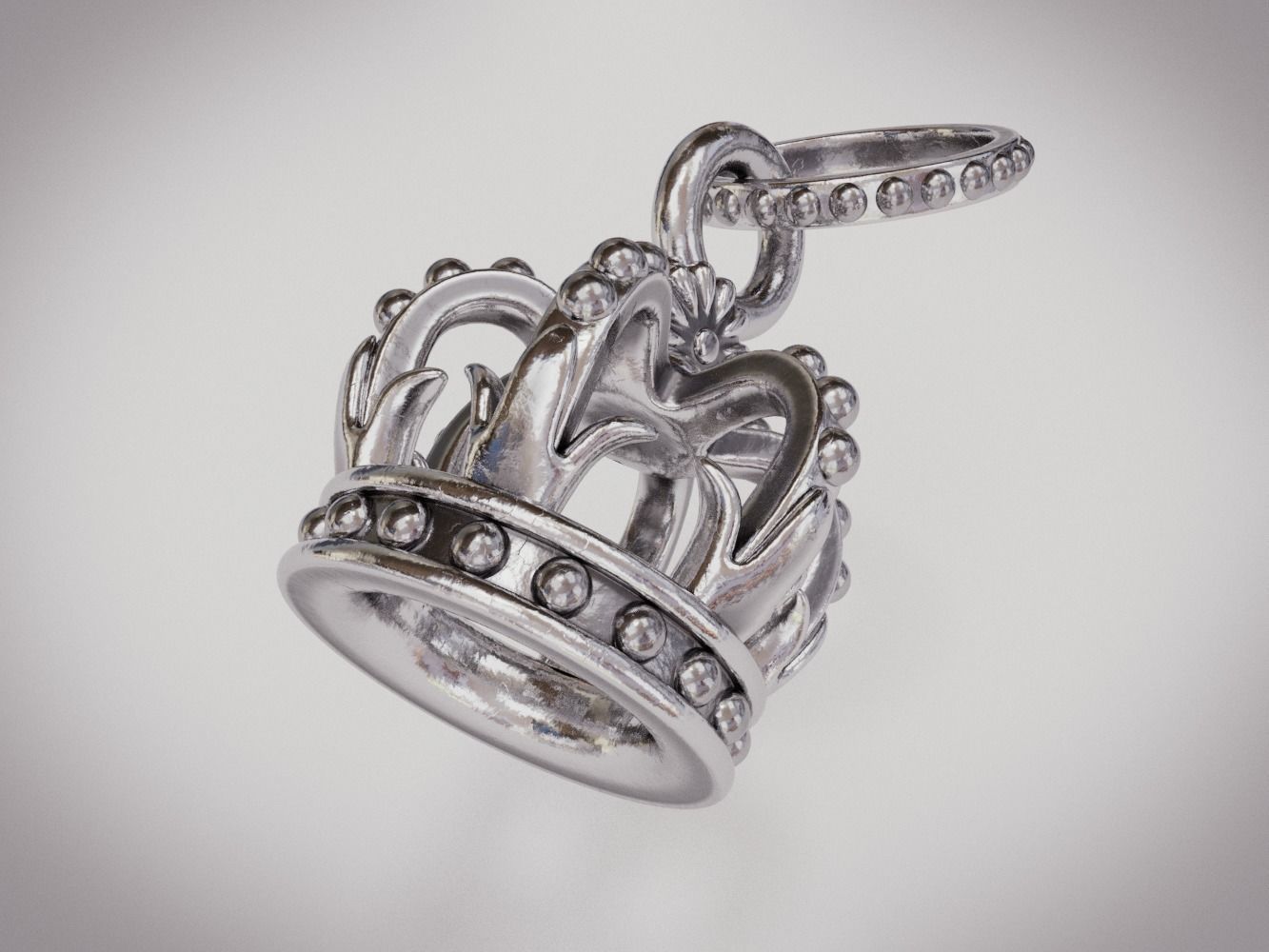 Crown Pandora Charm 3D model_2
